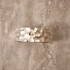 Rustic Cuff. Hammered silver. Adjustable.